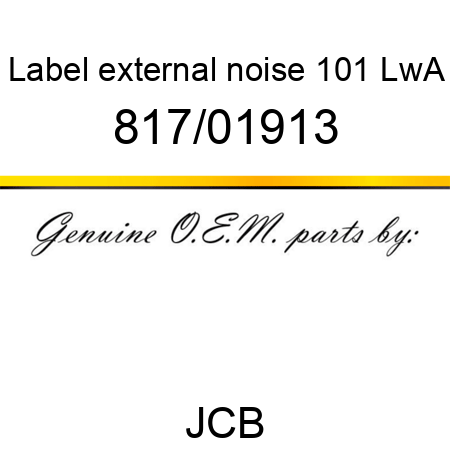 Label, external noise, 101 LwA 817/01913