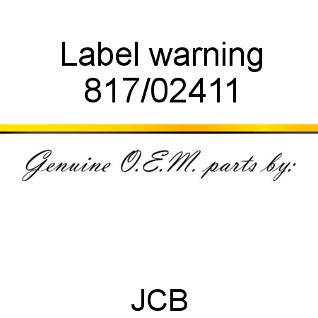 Label, warning 817/02411