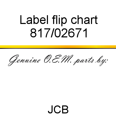 Label, flip chart 817/02671