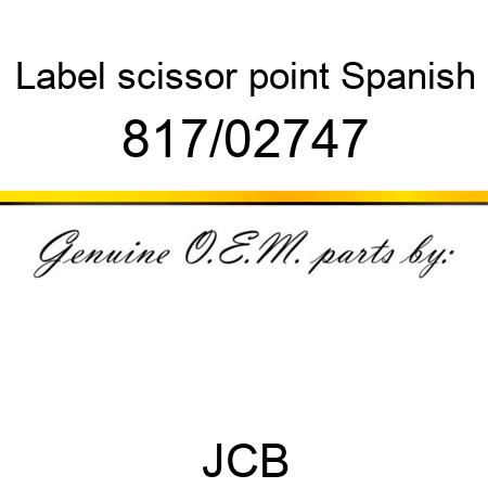 Label, scissor point, Spanish 817/02747
