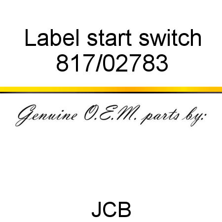 Label, start switch 817/02783