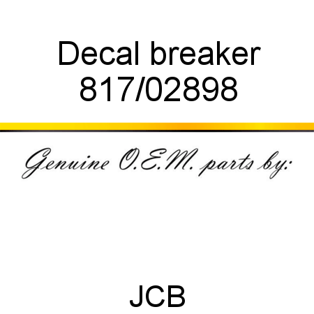 Decal, breaker 817/02898