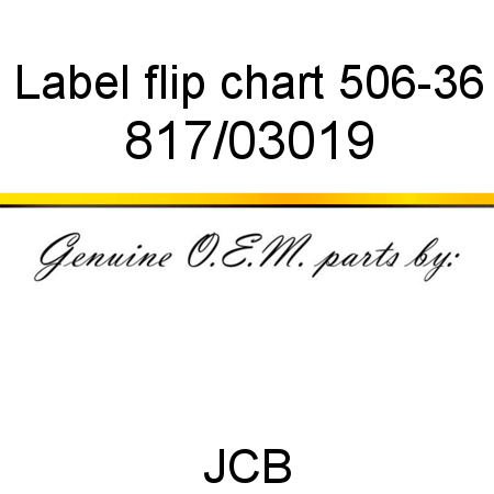 Label, flip chart 506-36 817/03019