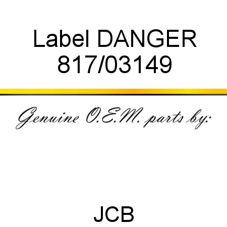 Label, DANGER 817/03149