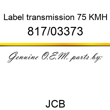 Label, transmission, 75 KMH 817/03373