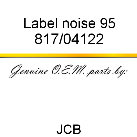 Label, noise, 95 817/04122