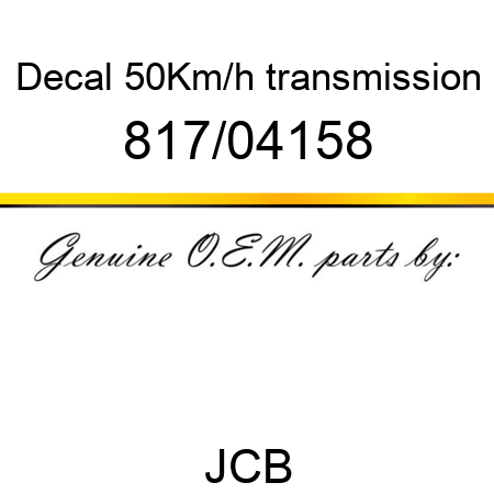 Decal, 50Km/h transmission 817/04158
