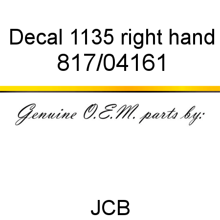 Decal, 1135, right hand 817/04161