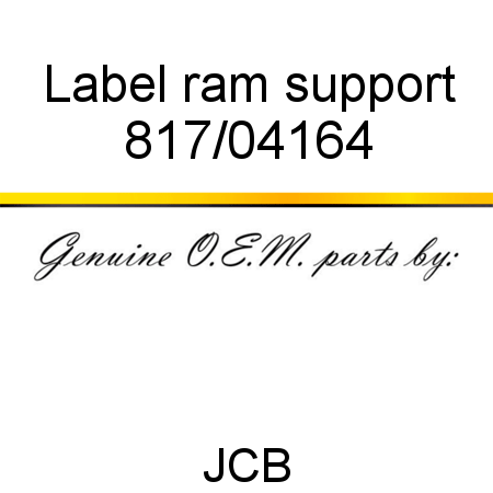 Label, ram support 817/04164