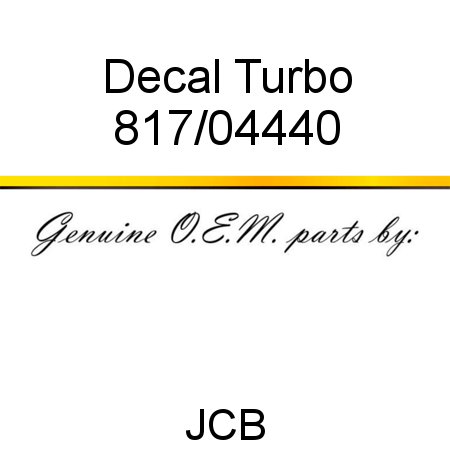 Decal, Turbo 817/04440