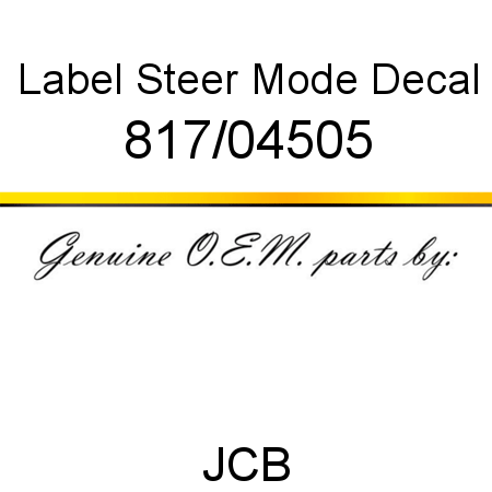 Label, Steer Mode Decal 817/04505