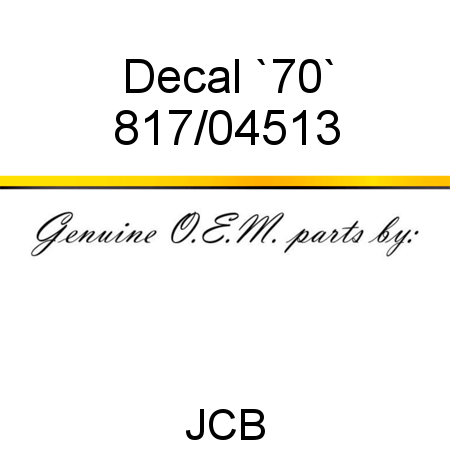 Decal, `70` 817/04513