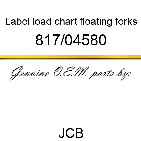 Label, load chart, floating forks 817/04580