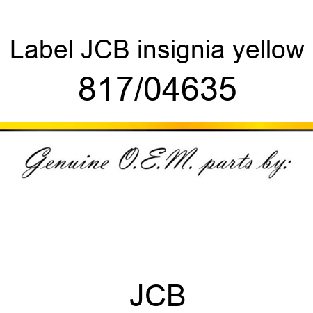 Label, JCB insignia, yellow 817/04635