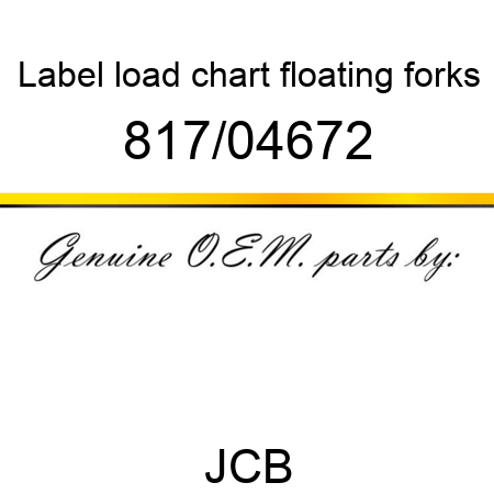 Label, load chart, floating forks 817/04672