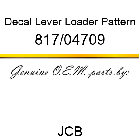 Decal, Lever Loader Pattern 817/04709