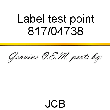 Label, test point 817/04738