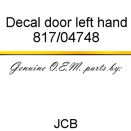 Decal, door, left hand 817/04748