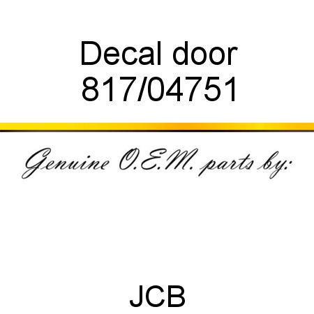 Decal, door 817/04751