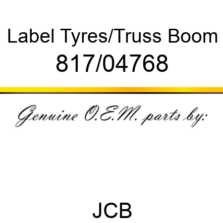Label, Tyres/Truss Boom 817/04768