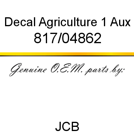 Decal, Agriculture 1 Aux 817/04862