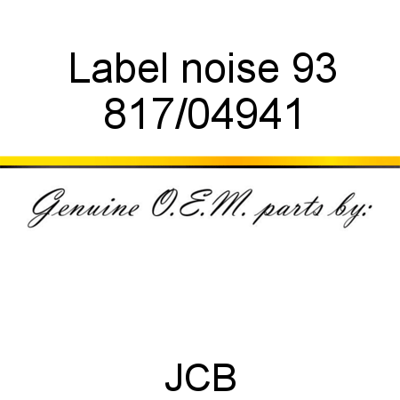 Label, noise, 93 817/04941