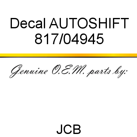 Decal, AUTOSHIFT 817/04945