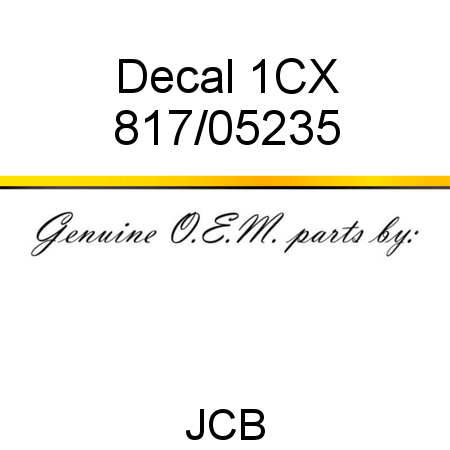 Decal, 1CX 817/05235