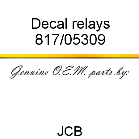 Decal, relays 817/05309