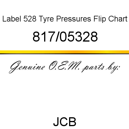 Label, 528 Tyre Pressures, Flip Chart 817/05328