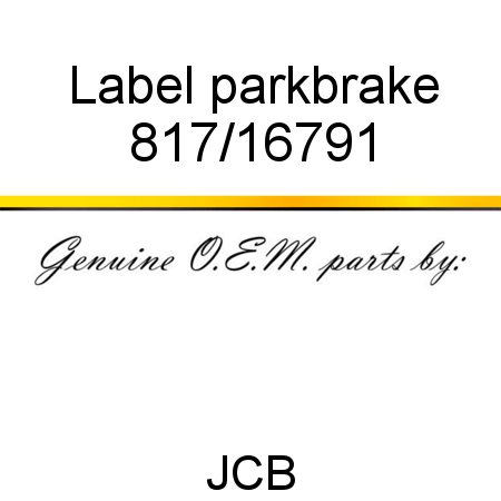 Label, parkbrake 817/16791