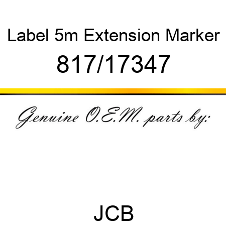 Label, 5m Extension Marker 817/17347