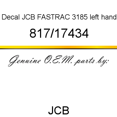 Decal, JCB FASTRAC 3185, left hand 817/17434