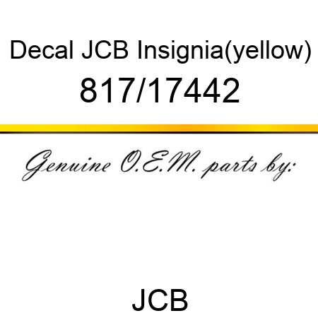 Decal, JCB Insignia(yellow) 817/17442