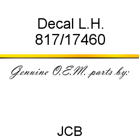 Decal, L.H. 817/17460