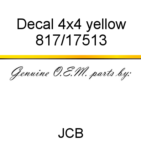 Decal, 4x4, yellow 817/17513