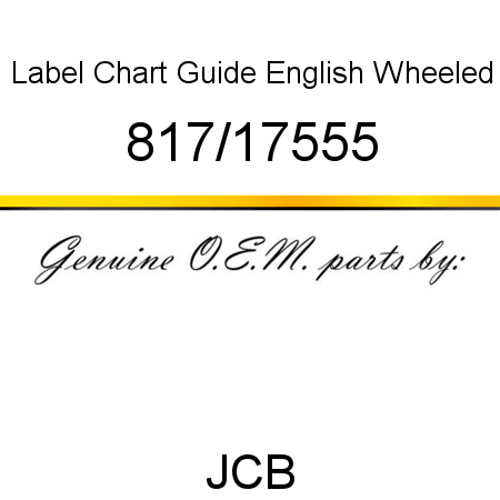 Label, Chart, Guide, English, Wheeled 817/17555