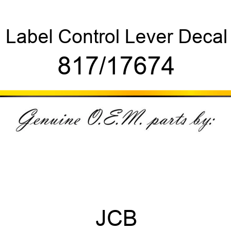 Label, Control Lever Decal 817/17674