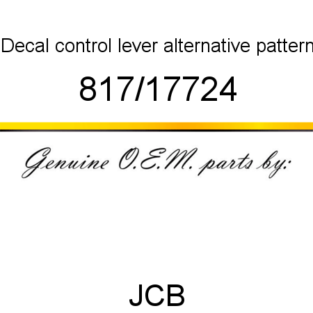 Decal, control lever, alternative pattern 817/17724
