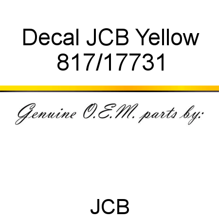 Decal, JCB Yellow 817/17731