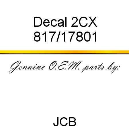 Decal, 2CX 817/17801
