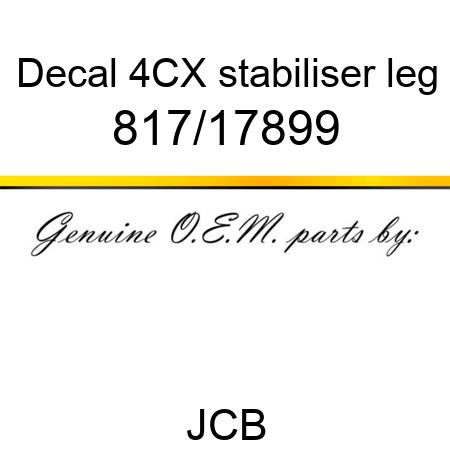 Decal, 4CX, stabiliser leg 817/17899