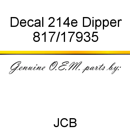 Decal, 214e, Dipper 817/17935