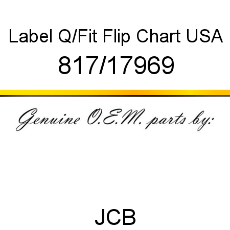 Label, Q/Fit Flip Chart, USA 817/17969