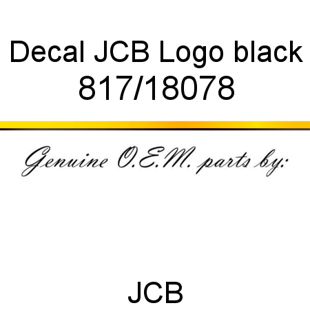 Decal, JCB Logo, black 817/18078