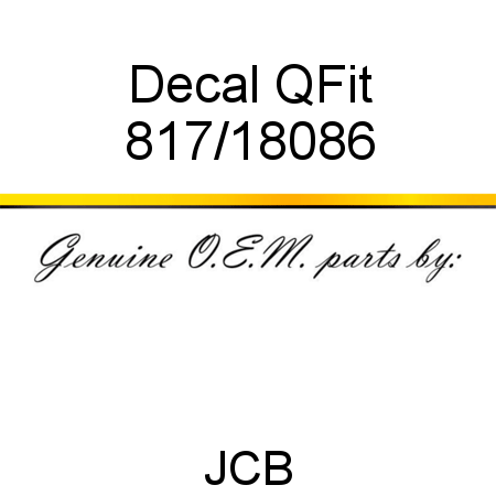 Decal, QFit 817/18086