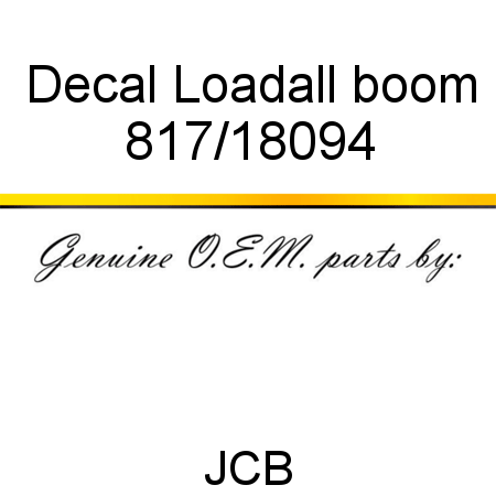 Decal, Loadall, boom 817/18094