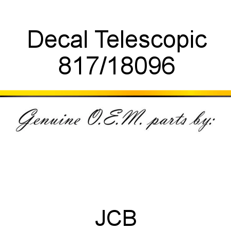 Decal, Telescopic 817/18096