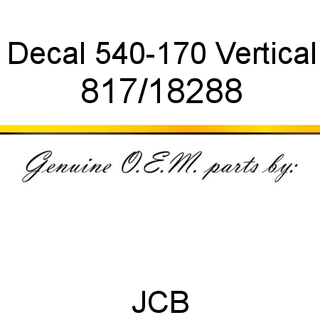 Decal, 540-170, Vertical 817/18288