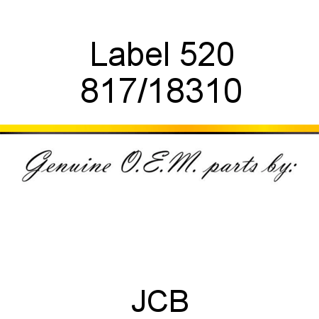 Label, 520 817/18310